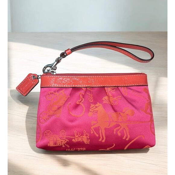 Y2K Coach F14480 Horse & Carriage Sateen Hobo Bag & Pleated Wristlet - Picture 7 of 14